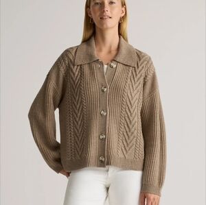 NWOT Quince Australian Merino Wool Collared Cardigan